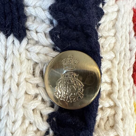 Eagle Eye 80s Vintage Nautical Sailing Short Sleeve Button Cardigan Size M Knit - Picture 8 of 11